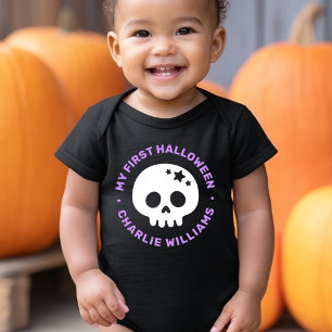 Mein erstes Halloween süßer Schädel mit Sternen un Baby Strampler
