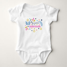 Mein erstes Hanukkah farbiges Hanukkah-Geschenk fü Baby Strampler