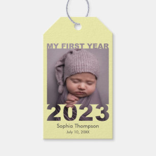 Mein erstes Jahr 2023 Modernes Cutout Baby Foto ge Geschenkanhänger