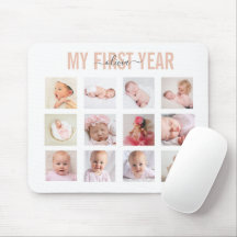 Mein erstes Jahr Baby Girl 12 Foto Collage