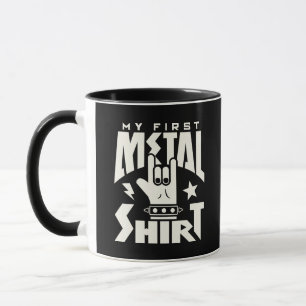 Mein erstes Metal-Shirt Rock On Handgesten-Mug Tasse