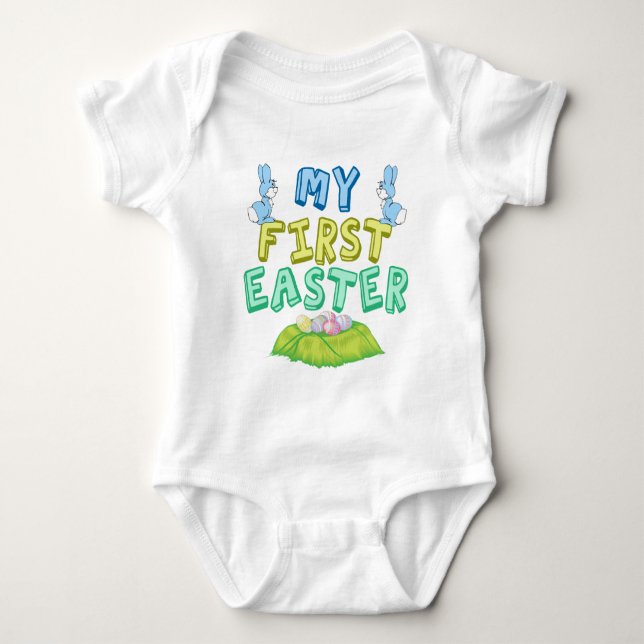 Mein erstes Osterbaby Baby Strampler (Vorderseite)