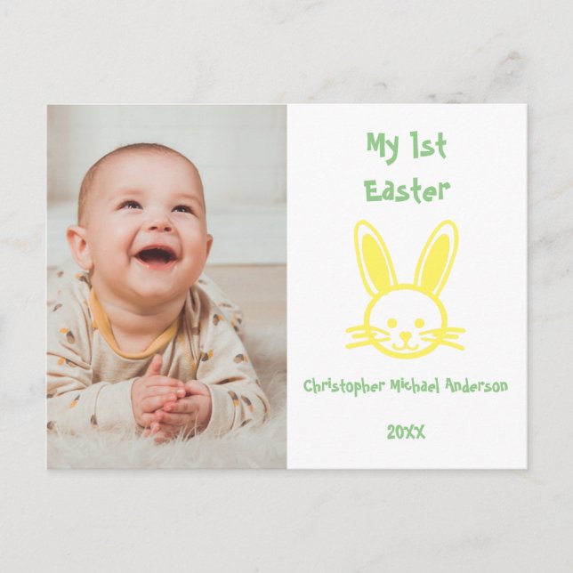 Mein erstes Osterbaby-Foto Postkarte (Vorderseite)