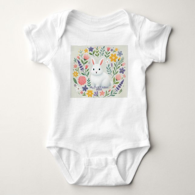 Mein erstes OsterBaby - Ostersonne & Blume Baby Strampler (Vorderseite)
