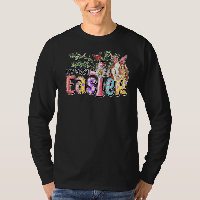 Mein erstes Osterkaninchen Messy Bun Bunny Hunt Eg T-Shirt (Vorderseite)