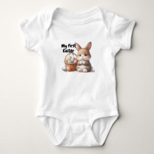 Mein erstes Ostern mit Osterhasen und Korb Baby Strampler