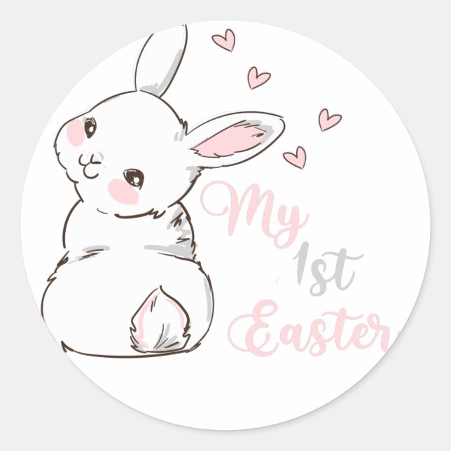 Mein erstes Ostern, sonnig Runder Aufkleber (Vorderseite)
