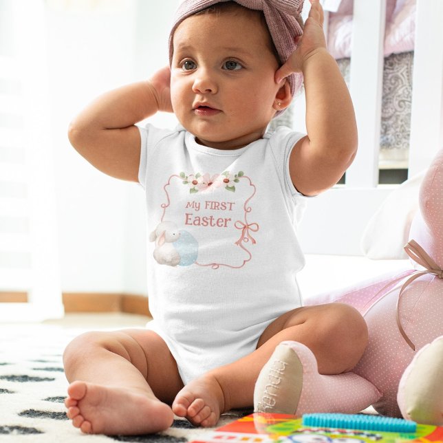 Mein erstes Osterpink-Kindermädchen Baby Strampler (Von Creator hochgeladen)