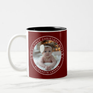 Mein erstes Personalisiertes Baby Foto Red Zweifarbige Tasse