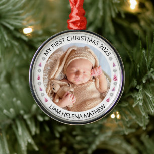 Mein erstes Personalisiertes Weihnachts-Elegant-Ba Ornament Aus Metall