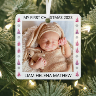 Mein erstes Personalisiertes Weihnachts-Elegant-Ba Ornament Aus Metall