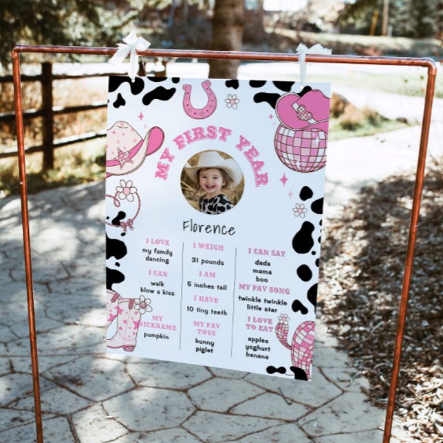 Mein erstes Rodeo Cowgirl rosa Foto Milestone Poster (Von Creator hochgeladen)