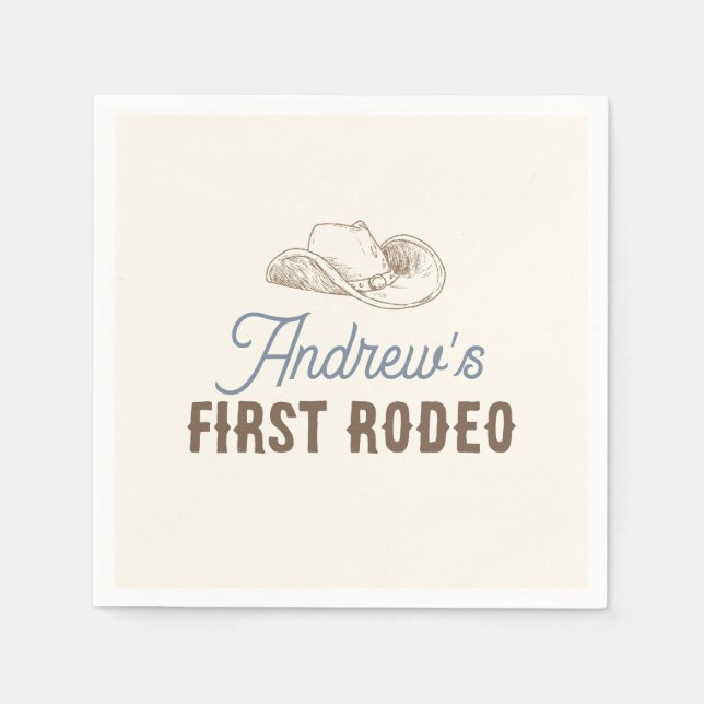 Mein erstes Rodeo Personalisiert Geburtstag Serviette (Vorderseite)