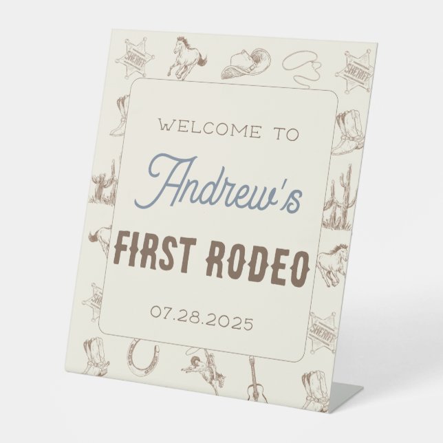 Mein erstes Rodeo Personalisiert Geburtstag Sockelschild (Vorderseite)
