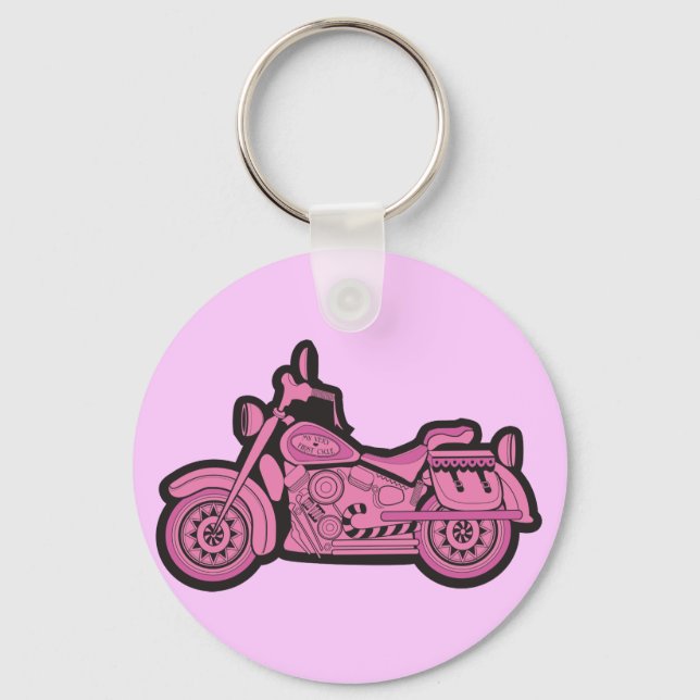 Mein erstes rosa Motorrad Schlüsselanhänger (Vorderseite)