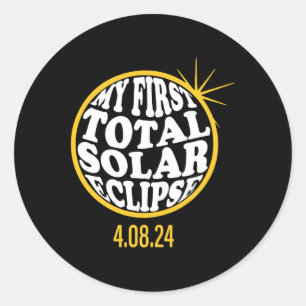 Mein erstes Solar-Eclipse-Kinderkind am 8. April Runder Aufkleber