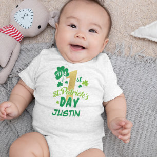 Mein erstes St. Patrick's Day Kleeblatt Green Baby Strampler