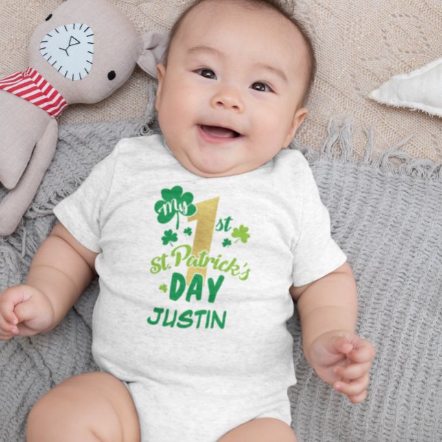 Mein erstes St. Patrick's Day Kleeblatt Green Baby Strampler (Von Creator hochgeladen)