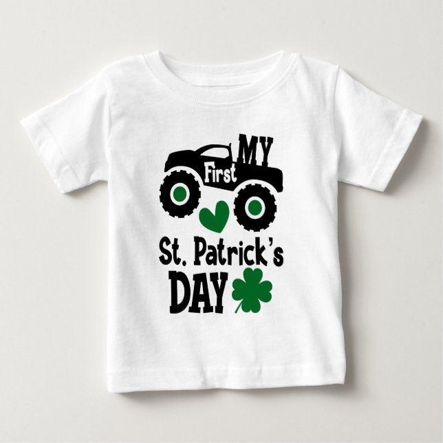 Mein erstes St. Patrick's Day Monster Truck Baby Baby T-shirt (Vorderseite)