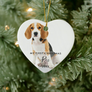 Mein erstes Weihnachten 2 Hund Katze Foto Keramik Ornament