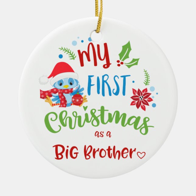 Mein erstes Weihnachten als Foto/Jahr des großen Keramikornament (Vorne)