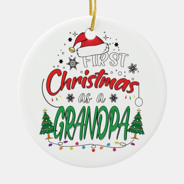Mein erstes Weihnachten als Großvater Funny New Op Keramik Ornament (Vorne)
