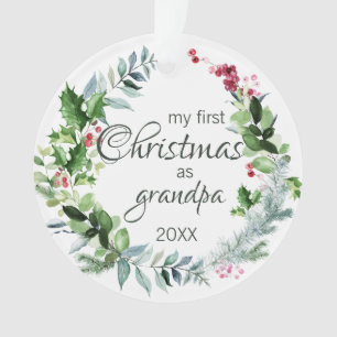 Mein erstes Weihnachten als Großvater Moderner Kr Ornament
