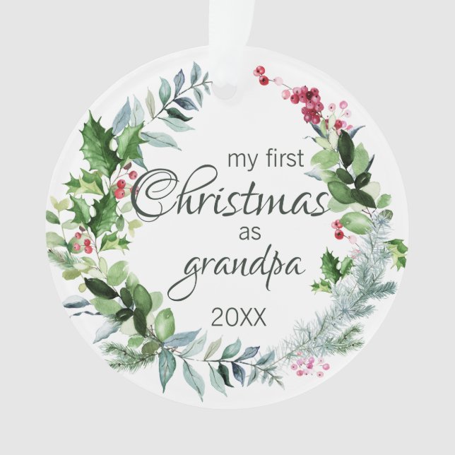 Mein erstes Weihnachten als Großvater Moderner Kra Ornament (Vorderseite)