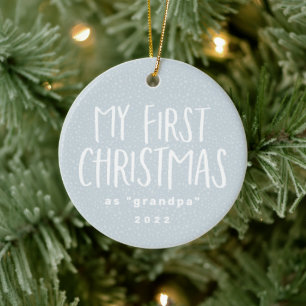 Mein erstes Weihnachten als Großvater personalisie Keramik Ornament