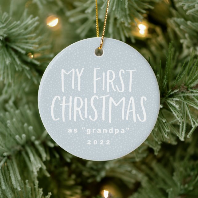 Mein erstes Weihnachten als Großvater personalisie Keramik Ornament (Baum)
