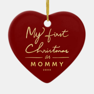 Mein erstes Weihnachten als Mama-Baby-Foto Keramik Ornament