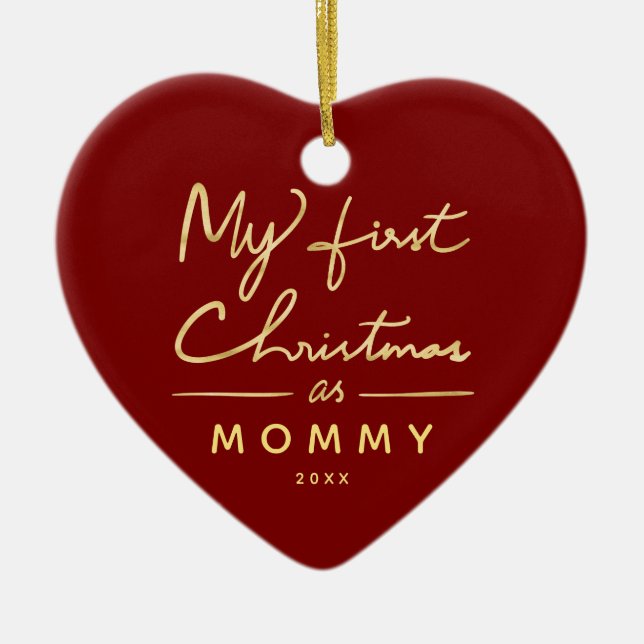 Mein erstes Weihnachten als Mama-Baby-Foto Keramik Ornament (Vorne)