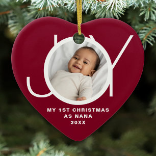 Mein erstes Weihnachten als Nana Foto Marone Keramik Ornament