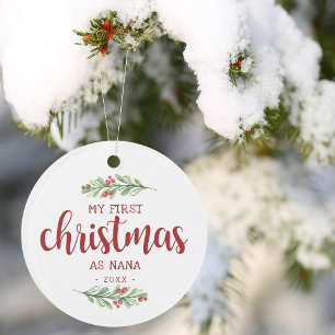 Mein erstes Weihnachten als Nana Greenery Ornament