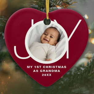 Mein erstes Weihnachten als Oma Foto Marone Keramik Ornament