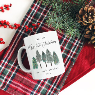 Mein erstes Weihnachten als Oma Foto Tannenbäume Kaffeetasse