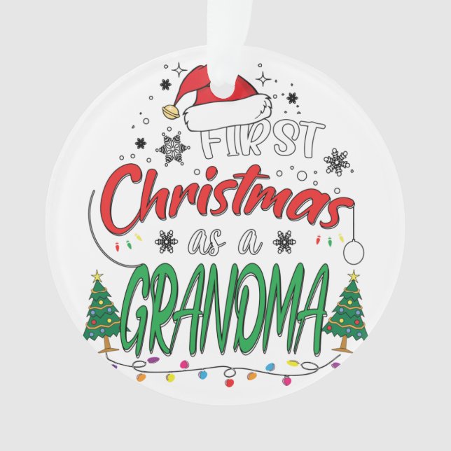 Mein erstes Weihnachten als Oma Funny New Oma Ornament (Vorderseite)