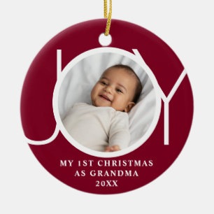 Mein erstes Weihnachten als Oma Joy Foto Burgunder Keramik Ornament