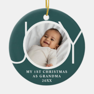 Mein erstes Weihnachten als Oma Joy Foto Grün Keramik Ornament