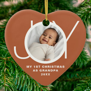 Mein erstes Weihnachten als Opa Foto Freude Terrak Keramik Ornament