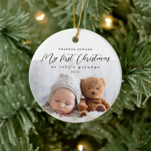 Mein erstes Weihnachten als Opa Foto und Jahr Keramik Ornament