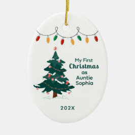 Mein erstes Weihnachten als Tante Personalisiert Keramik Ornament