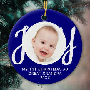 Mein erstes Weihnachten als Urgroßmutter Foto Blau Keramik Ornament
