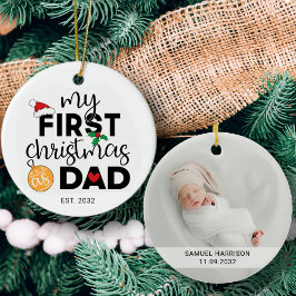 Mein erstes Weihnachten als Vater mit Namen und Fo Keramik Ornament