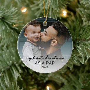 Mein erstes Weihnachten ALS VATER zwei Fotos Keramik Ornament