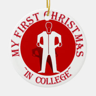 Mein erstes Weihnachten auf dem College Keramikornament