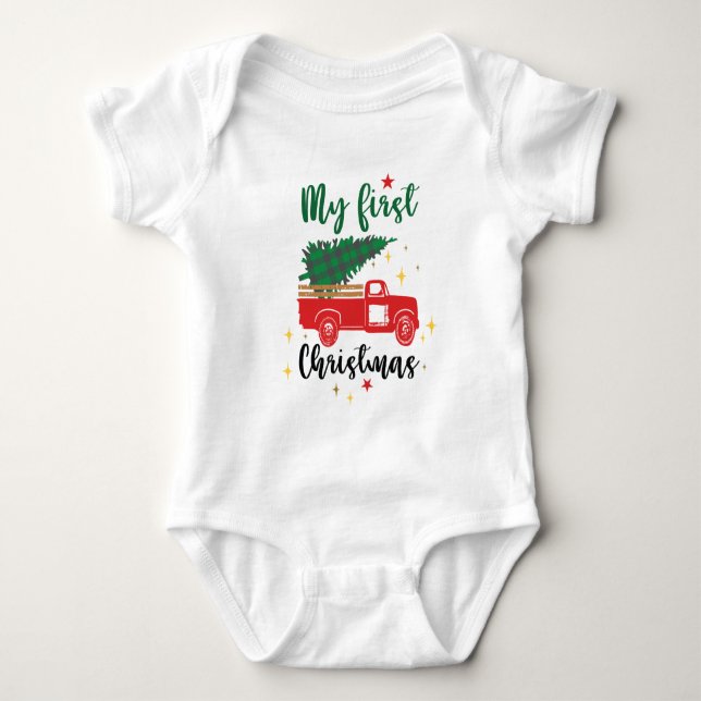 Mein erstes Weihnachten Baby Strampler (Vorderseite)