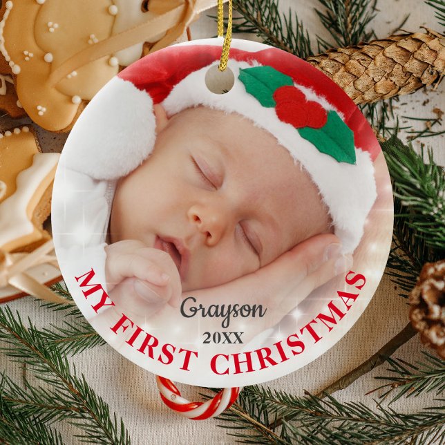 Mein erstes Weihnachten | Benutzerdefiniertes Xmas Keramik Ornament (Von Creator hochgeladen)