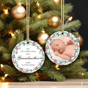 Mein erstes Weihnachten - Großmutter, Foto-Andenke Keramik Ornament