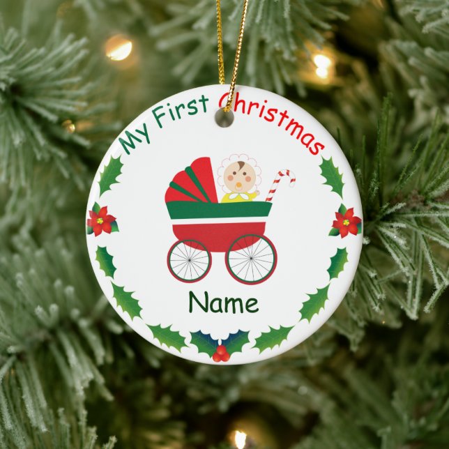 Mein erstes Weihnachten Keramik Ornament (Baum)